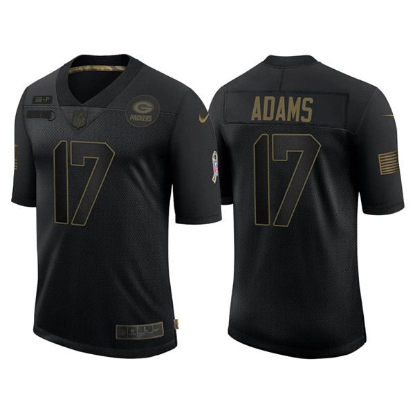 Men's Green Bay Packers #17 Davante Adams 2020 Black Salute To Service Limited Stitched NFL Jersey